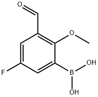 5-Fluoro-3-forMyl-2-Methoxyphenylboronic acid 结构式