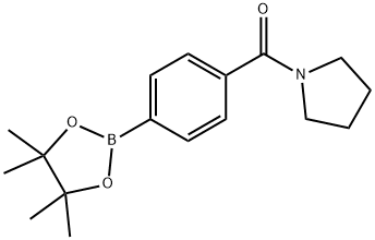 2-[[4-(ピロリジン-1-イル)カルボニル]フェニル]-4,4,5,5-テトラメチル-1,3,2-ジオキサボロラン 化学構造式