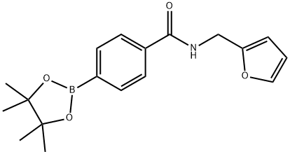 4-(糠基氨羰酰)苯硼酸频哪酯, 1073353-59-9, 结构式