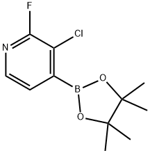 3-クロロ-2-フルオロピリジン-4-ボロン酸ピナコールエステル 化学構造式