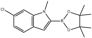 6-クロロ-1-メチルインドール-2-ボロン酸ピナコールエステル 化学構造式