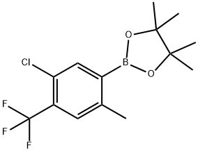 2-(5-Chloro-2-methyl-4-(trifluoromethyl)phenyl)-4,4,5,5-tetramethyl-1,3,2-dioxaborolane Structure