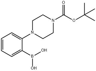 2-[4-(TERT-ブトキシカルボニル)ピペラジン-1-イル]フェニルボロン酸 化学構造式