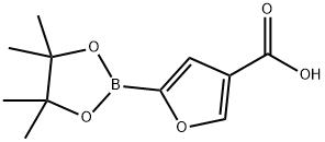 5-(4,4,5,5-テトラメチル-1,3,2-ジオキサボロラン-2-イル)フラン-3-カルボン酸 化学構造式
