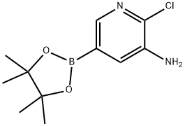 3‐アミノ‐2‐クロロピリジン‐5‐ボロン酸ピナコールエステル 化学構造式