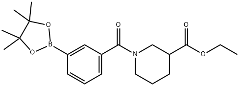 3-[3-(ETHOXYCARBONYL)PIPERIDINE-1-CARBONYL]BENZENEBORONIC ACID PINACOL ESTER Structure