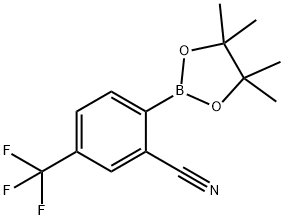 2-(4,4,5,5-テトラメチル-1,3,2-ジオキサボロラン-2-イル)-5-(トリフルオロメチル)ベンゾニトリル 化学構造式