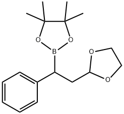 2-(1,3-Dioxolan-2-yl)-1-phenylethylboronic acid pinacol ester Structure