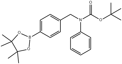 4-(N-Boc-phenylaminomethyl)benzeneboronic acid pinacol ester 化学構造式
