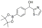 4-(4,4,5,5-TETRAMETHYL-1,3,2-DIOXABOROLAN-2-YL)-ALPHA-(2-THIAZOLYL)BENZYL ALCOHOL Structure