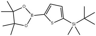 2-[(2-tert-Butyldimethylsilyl)thienyl]-4,4,5,5-tetramethyl-1,3,2-dioxaborolane Struktur