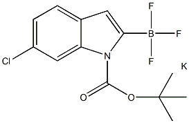 1-BOC-6-クロロインドール-2-トリフルオロほう酸カリウム 化学構造式
