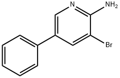 2-アミノ-3-ブロモ-5-フェニルピリジン 化学構造式