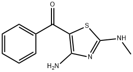 [4-アミノ-2-(メチルアミノ)-1,3-チアゾール-5-イル](フェニル)メタノン 化学構造式