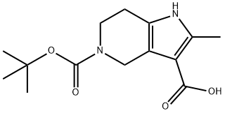 5-(tert-butoxycarbonyl)-4,5,6,7-tetrahydro-2-Methyl-1H-pyrrolo[3,2-c]pyridine-3-carboxylic acid Struktur
