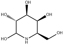 [3R,(+)]-6-(ヒドロキシメチル)ピペリジン-2,3α,4β,5β-テトラオール 化学構造式