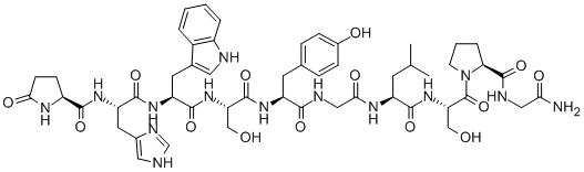 Pyr-His-Trp-Ser-Tyr-Gly-Leu-Ser-Pro-Gly-NH2 Struktur