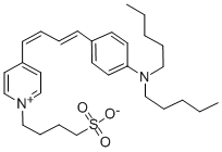 NEURODYE RH-421;4-{4-[4-(DIPENTYLAMINO)PHENYL]-1,3-BUTADIENYL}-1-(4-SULFOBUTYL)PYRIDINIUM HYDROXIDE, 107610-19-5, 结构式