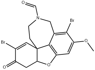 1,7-DibroMo-4a,5,9,10-tetrahydro-2-Methoxy-6-oxo-6H-benzofuro[3a,3,2-ef][2]benzazepine-11(12H)-carboxaldehyde, 1076198-20-3, 结构式