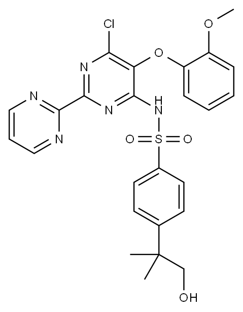4-(2-Hydroxy-1,1-dimethylethyl)-N-[6-chloro-5-(2-methoxyphenoxy)-(2,2'-bipyrimidin)-4-yl]benzenesulfonamide Structure