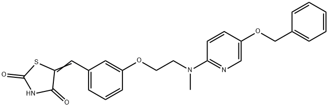 5-{4-[2-[(5-Benzyloxypyridin-2-yl)methylamino]ethoxy]benzylidine}thiazolidine-2,4-dione Struktur