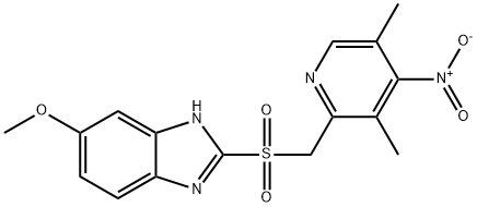 4-Desmethoxy-4-nitro Omeprazole Sulfone Struktur