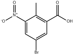 2-甲基-3-硝基-5-溴苯甲酸 结构式