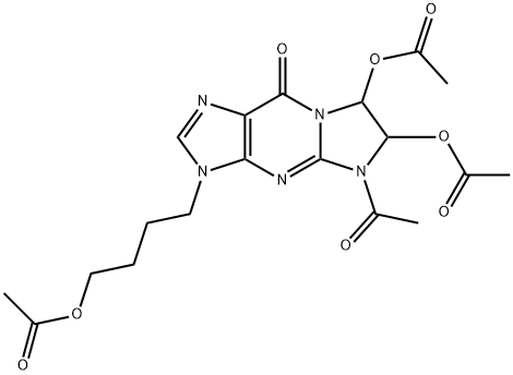 9H-Imidazo[1,2-a]purin-9-one,  5-acetyl-6,7-bis(acetyloxy)-3-[4-(acetyloxy)butyl]-3,5,6,7-tetrahydro- Structure