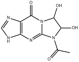 9H-Imidazo[1,2-a]purin-9-one,  5-acetyl-1,5,6,7-tetrahydro-6,7-dihydroxy-  (9CI) Structure