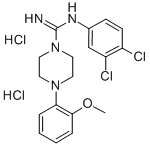 1-Piperazinecarboximidamide, N-(3,4-dichlorophenyl)-4-(2-methoxyphenyl )-, dihydrochloride Structure
