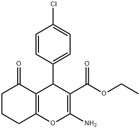 ethyl 2-amino-4-(4-chlorophenyl)-5-oxo-5,6,7,8-tetrahydro-4H-chromene-3-carboxylate Struktur