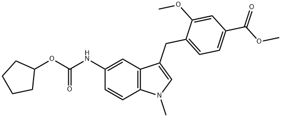 4-[[5-[[(Cyclopentyloxy)carbonyl]aMino]-1-Methyl-1H-indol-3-yl]Methyl]-3-Methoxy-benzoic Acid Methyl Ester Struktur
