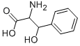 α-アミノ-β-ヒドロキシベンゼンプロピオン酸 化学構造式