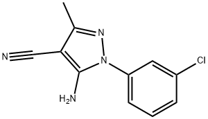5-AMINO-4-CYANO-1-(3-CHLOROPHENYL)-3-METHYLPYRAZOLE, 107842-57-9, 结构式