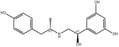 1,3-Benzenediol, 5-[1-hydroxy-2-[[2-(4-hydroxyphenyl)-1-methylethyl]amino]ethyl]-, (R*,S*)-(+-)- Struktur