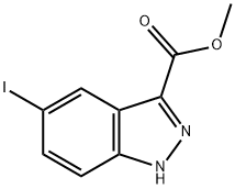 5-ヨード-1H-インダゾール-3-カルボン酸メチル 化学構造式