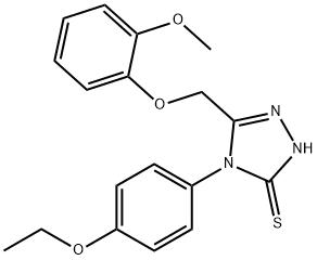 2,4-Dihydro-4-(4-ethoxyphenyl)-5-((2-methoxyphenoxy)methyl)-3H-1,2,4-t riazole-3-thione Structure