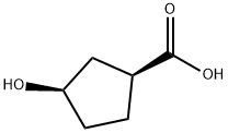 (1S)-顺式-3-羟基环戊烷羧酸,107983-78-8,结构式