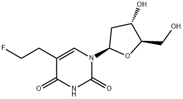 5-(2-fluoroethyl)-1-[(2R,4S,5R)-4-hydroxy-5-(hydroxymethyl)oxolan-2-yl ]pyrimidine-2,4-dione Struktur