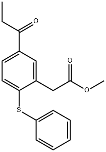5-(1-氧代丙基)-2-(苯硫基)苯乙酸甲酯, 108051-48-5, 结构式