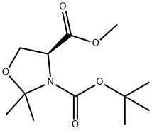 (S)-(-)-3-TERT-BUTOXYCARBONYL-4-METHOXYCARBONYL-2,2-DIMETHYL-1,3-OXAZOLIDINE Struktur