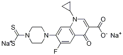 3-Quinolinecarboxylic acid, 1-cyclopropyl-7-[4-(dithiocarboxy)-1-piperazinyl]-6-fluoro-1,4-dihydro-4-oxo-, disodiuM salt (9CI) Struktur