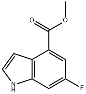6-フルオロ-1H-インドール-4-カルボン酸メチル 化学構造式