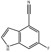 6-氟-1H-吲哚-4-甲腈 结构式