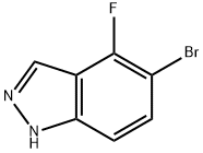 5-ブロモ-4-フルオロ-1H-インダゾール 化学構造式