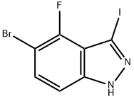 5-BroMo-4-fluoro-3-iodo-1H-indazole Struktur