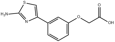 2-[3-(2-アミノ-4-チアゾリル)フェノキシ]酢酸 化学構造式