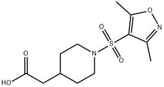 {1-[(3,5-dimethylisoxazol-4-yl)sulfonyl]piperidin-4-yl}acetic acid Structure
