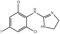 2-[(2,6-二氯-4-碘苯基)亚氨基]咪唑啉盐酸盐 结构式