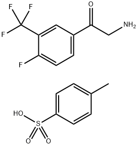 1-(3-三氟甲基-4-氟苯基)-2-氨基乙酮对甲苯磺酸盐, 1082951-17-4, 结构式